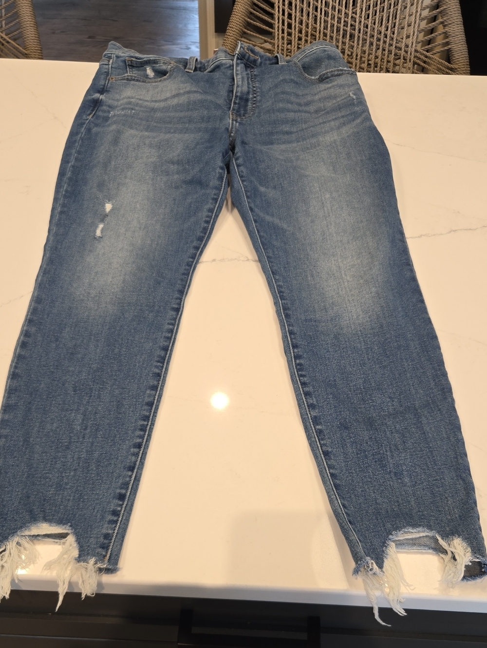 Lucky Brand Light Blue Skinny Jeans with Distressed Hems